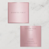 バラ金ゴールドモダンテンプレートエレガントプロフェッショナル スクエア名刺 (正面/裏面)