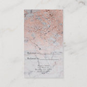 バラ金ゴールドモダンピンクマーブルグラムフレンド参照 紹介カード (裏面)