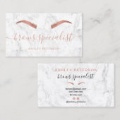 バラ金ゴールドモダンブロートレンディー白大理石 名刺 (正面/裏面)