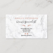 バラ金ゴールドモダンブロートレンディー白大理石 名刺 (裏面)