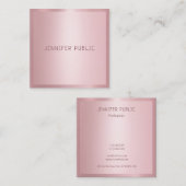 バラ金ゴールドモダンプロフェッショナルテンプレートエレガント スクエア名刺 (正面/裏面)