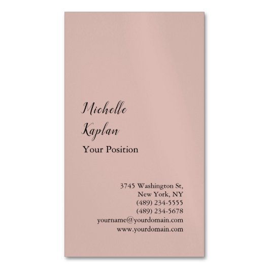 バラ金ゴールドモダンプロフェッショナル独占的 マグネット名刺 (正面縦)