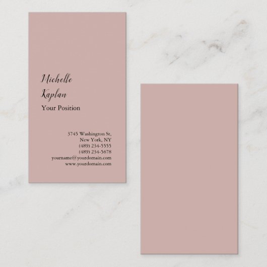 バラ金ゴールドモダンプロフェッショナル独占的 名刺 (正面/裏面)