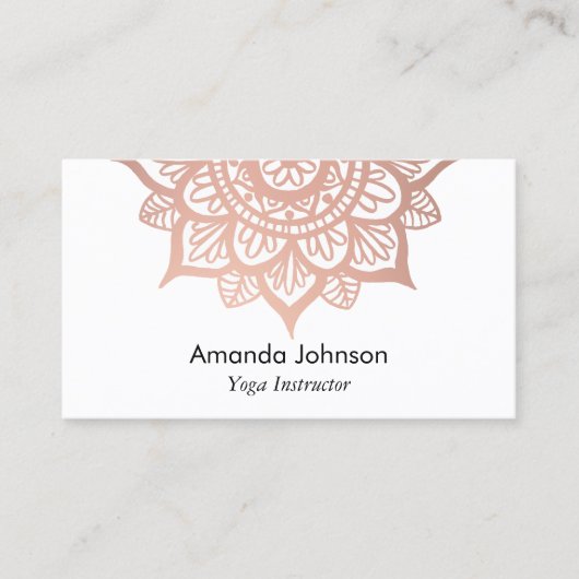 バラ金ゴールドモダンマンダラヨガインストラクター 名刺 (正面)