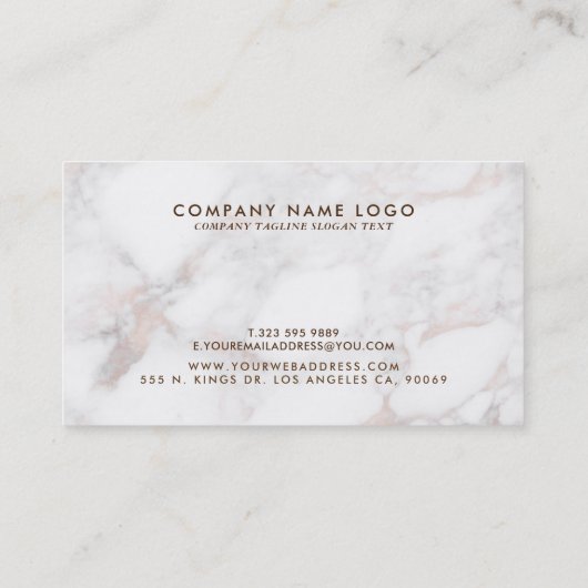 バラ金ゴールドモダンマーブルフェイクストーン 名刺 (裏面)