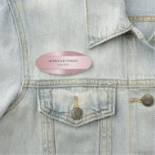 バラ金ゴールドモダンミニマエレガントリストテンプレート楕円 名札 (インサイチュ)