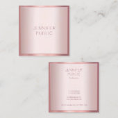 バラ金ゴールドモダンミニマエレガントリストテンプレート スクエア名刺 (正面/裏面)