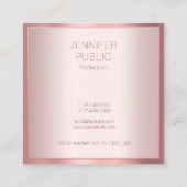 バラ金ゴールドモダンミニマエレガントリストテンプレート スクエア名刺 (裏面)