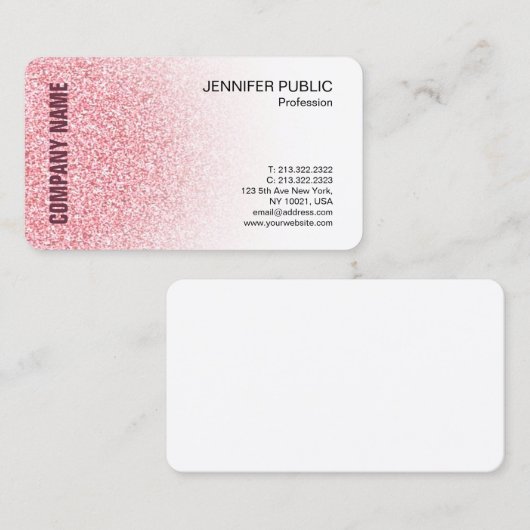 バラ金ゴールドモダンミニマエレガントリストテンプレート 名刺 (正面/裏面)