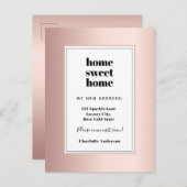 バラ金ゴールドモダンミニマリストのホームスイートホームムービング 案内ポストカード (正面/裏面)