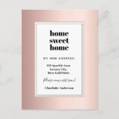 バラ金ゴールドモダンミニマリストのホームスイートホームムービング 案内ポストカード (正面)