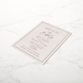 バラ金ゴールドモダンミニマルブライダルシャワー 箔招待状ポストカード (回転した状態)