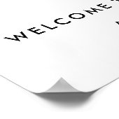 バラ金ゴールドモダンリングや輪結婚のウェルカムサイン ポスター (角)