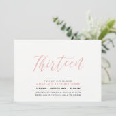 バラ金ゴールドモダンレタリング13thバースデーパーティー 招待状 (スタンド正面)