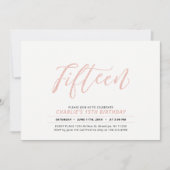 バラ金ゴールドモダンレタリング15thバースデーパーティー 招待状 (正面)