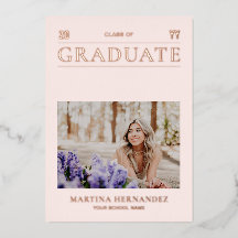 バラ金ゴールドモダン写真の卒業発表