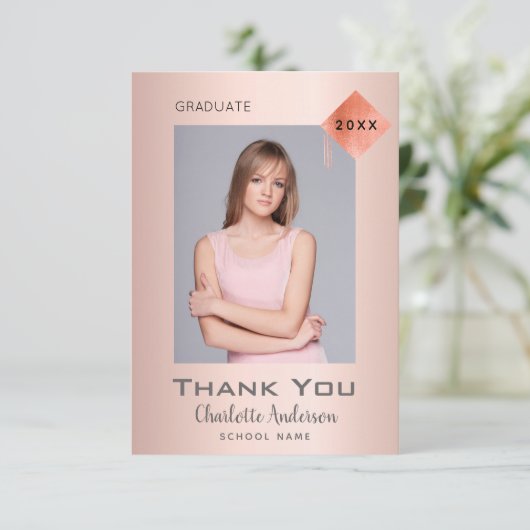 バラ金ゴールドモダン卒業サンキューカード サンキューカード (スタンド正面)