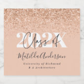 バラ金ゴールドモダン卒業スタイリッシュ党支持 スパークリングワインラベル (シングルラベル)