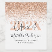 バラ金ゴールドモダン卒業スタイリッシュ党支持 ワインラベル (シングルラベル)