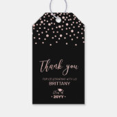 バラ金ゴールドモダン卒業パーティメッセージカード ギフトタグ (正面)