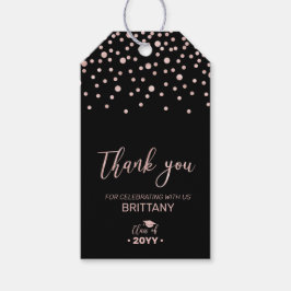 バラ金ゴールドモダン卒業パーティメッセージカード ギフトタグ