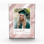 バラ金ゴールドモダン大理石卒業女 フォトブロック (正面)