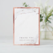 バラ金ゴールドモダン大理石結婚高級感謝していユー サンキューカード (スタンド正面)