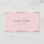 バラ金ゴールドモダン手書きスクリプトテンプレートシック 名刺 (正面)