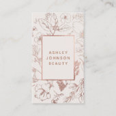 バラ金ゴールドモダン植物学赤面社会垂直 名刺 (正面)