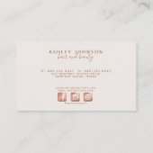 バラ金ゴールドモダン植物学赤面社会水平 名刺 (裏面)