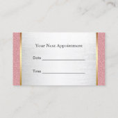 バラ金ゴールドモダン美容師銀アポイントメント 予約カード (裏面)