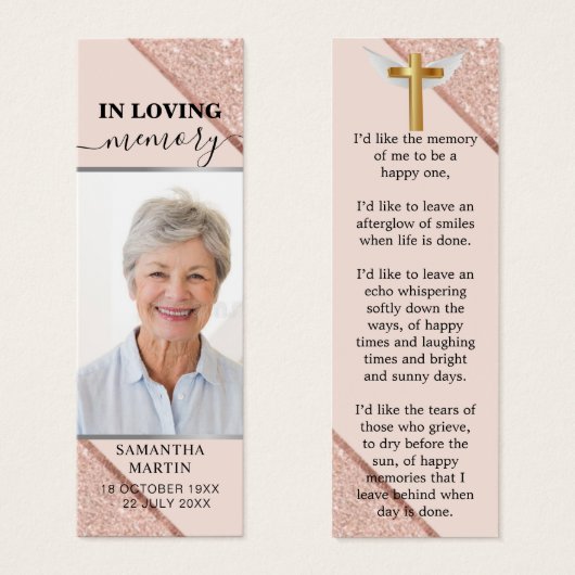 バラ金ゴールドモダン記念葬式しおり (正面&裏面)