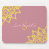 バラ金ゴールドモノグラエレガントムフローラ曼荼羅 マウスパッド (正面)