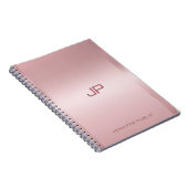 バラ金ゴールドモノグラムのテンプレートパーソナライズされた ノートブック (右側)