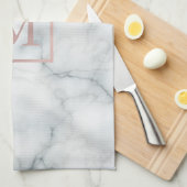 バラ金ゴールドモノグラムを白大理石に キッチンタオル (四つ折り)