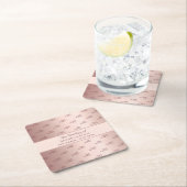 バラ金ゴールドモノグラムイニシャルエレガントな結婚式 スクエアペーパーコースター (インサイチュ)