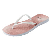 バラ金ゴールドモノグラムイニシャル名ミニマル主義者 ビーチサンダル (アングル)