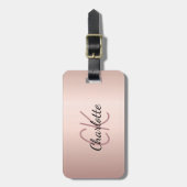 バラ金ゴールドモノグラムイニシャル名 ラゲッジタグ (正面縦)