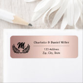 バラ金ゴールドモノグラムイニシャル差出人住所 ラベル (インサイチュ)