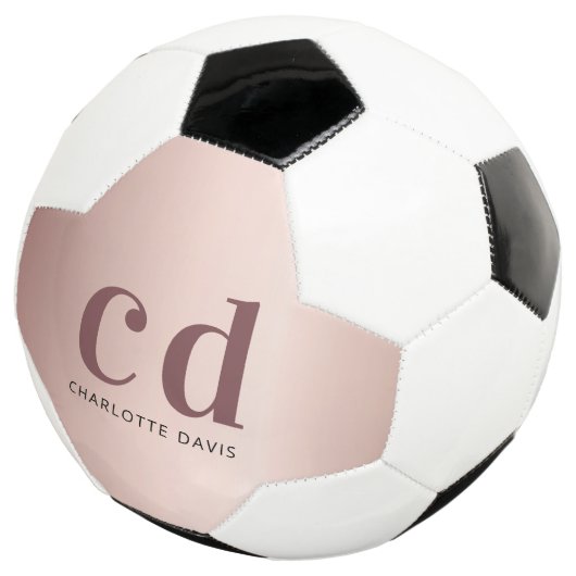 バラ金ゴールドモノグラムイニシャル金属高級 サッカーボール (3/4)