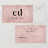 バラ金ゴールドモノグラムイニシャル銀 名刺 (正面/裏面)