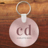 バラ金ゴールドモノグラムイニシャル キーホルダー (正面)