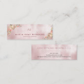 バラ金ゴールドモノグラムエレガントフローラウェディングプランナー スキニー名刺 (正面/裏面)