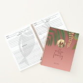 バラ金ゴールドモノグラムグリーナリーファミリーレシピブック ノートブック (内部)