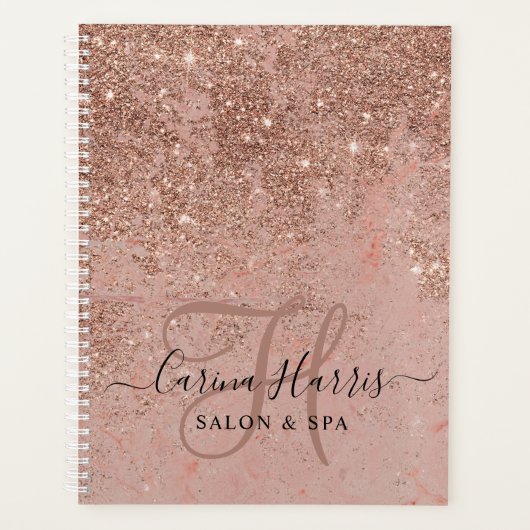 バラ金ゴールドモノグラムサロンアポイントメント書 プランナー手帳 (正面)