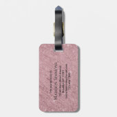 バラ金ゴールドモノグラムスクリプトグリッタースパークルティンセル ラゲッジタグ (裏面縦)