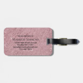 バラ金ゴールドモノグラムスクリプトグリッタースパークルティンセル ラゲッジタグ (裏面横)