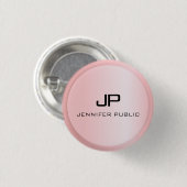 バラ金ゴールドモノグラムテンプレートエレガントモダン 缶バッジ (正面&裏面)