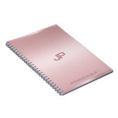 バラ金ゴールドモノグラムテンプレートパーソナライズされたクラシック ノートブック (右側)