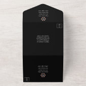 バラ金ゴールドモノグラムトランプのポーカーチップカ結婚ジノ オールインワン招待状 (外側)